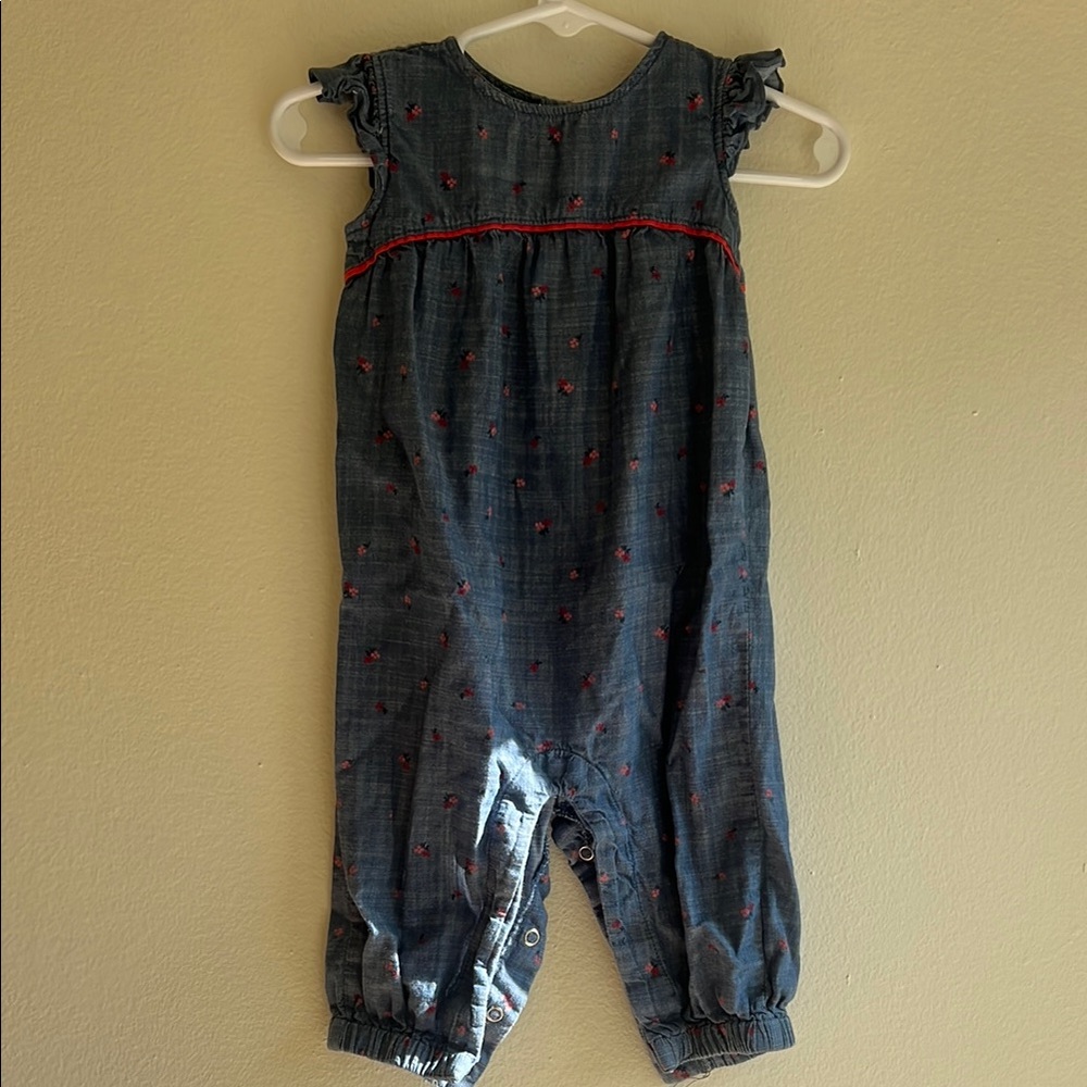 Blue Floral Kids Romper